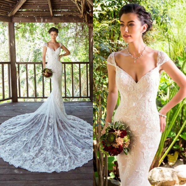 

2020 floral mermaid wedding dresses tulle appliqued lace backless court train bridal gown sweetheart sleeveless custom made wedding gown, White