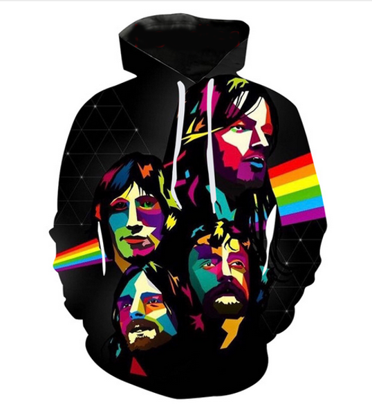 

new fashion cool sweatshirt hoodies 3d print mens womens casual rock band style streetwear clothes rl0221, Black