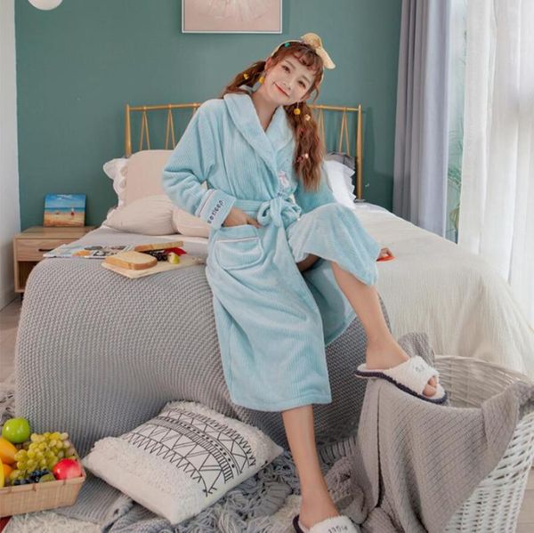 

lady flannel solid nightgown bathrobe thickened coral pile pajamas bathrobe lounge negligee pajamas casual sleep set, Black;red