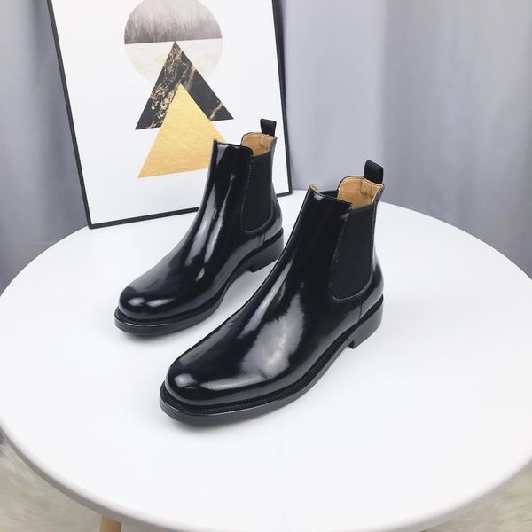 

2019 waterproof original packaging latest women designer boots martin rubber sole 100% genuine leather size 35-40 shoesfactory direct, Black