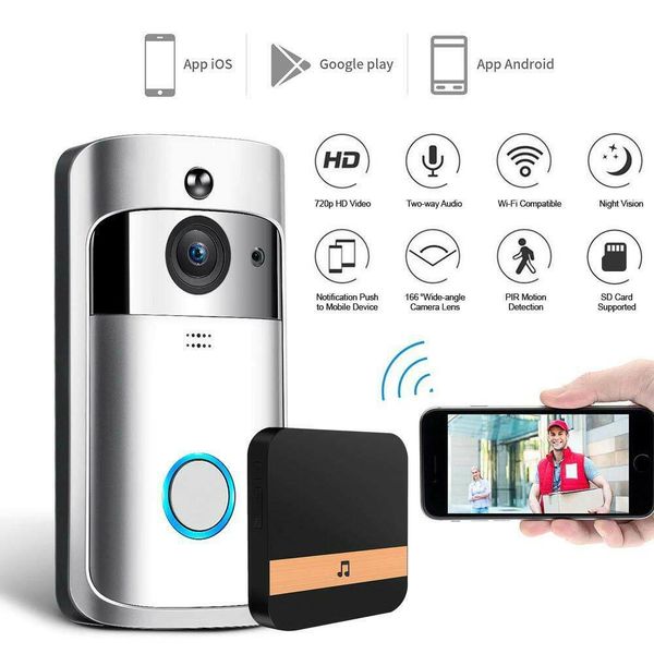 

new wireless wifi door bell ir visual hd camera smart waterproof security system wireless wifi video doorbell smart phone intercom door ring