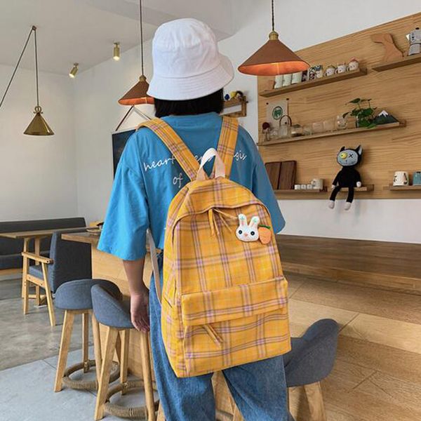 

schoolbag for girls campus plaid backpack school backpack for teenagers girls rucksacks mochila women bag travel bag