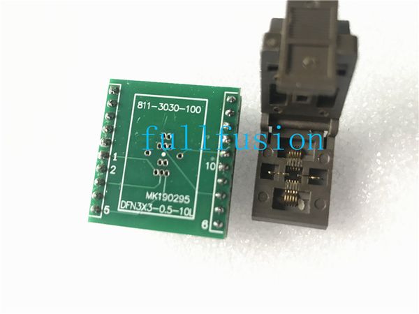 DFN3X3-0.5-10L Einbrennsockel QFN10P 0,5 mm Rastermaß 3 x 3 mm DFN10 mit 2 Erdungsstiften IC-Testsockel