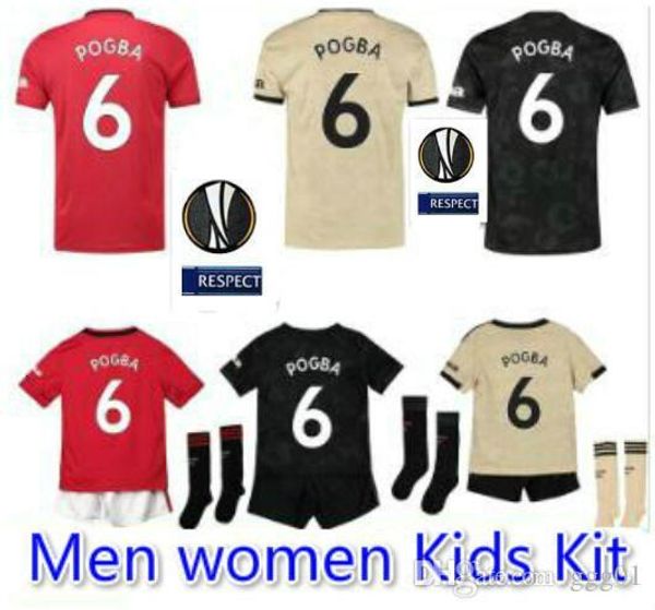 

manchester pogba soccer jersey 2019 2020 lingard rashford football shirt united utd 19 20 uniform man women kids kit jerseys home away third, Black;yellow