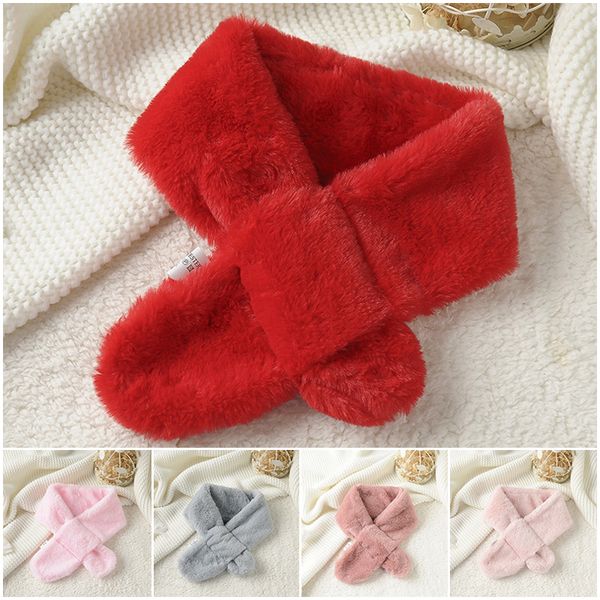 

winter cute children scarf boy girls scarves baby cute imitation fur collar scarf soft neckerchief warm christmas gift, Blue;gray