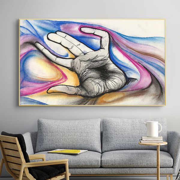 

large watercolor hand posters graffiti posters canvas paintings wall art prints banksy living room wall paper home decor