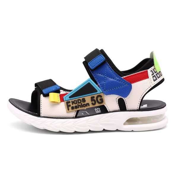 

summer baby boy sandals kids beach shoes soft bottom non-slip sports sandal leisure breathable hollow size27-40 2020 new, Black;red