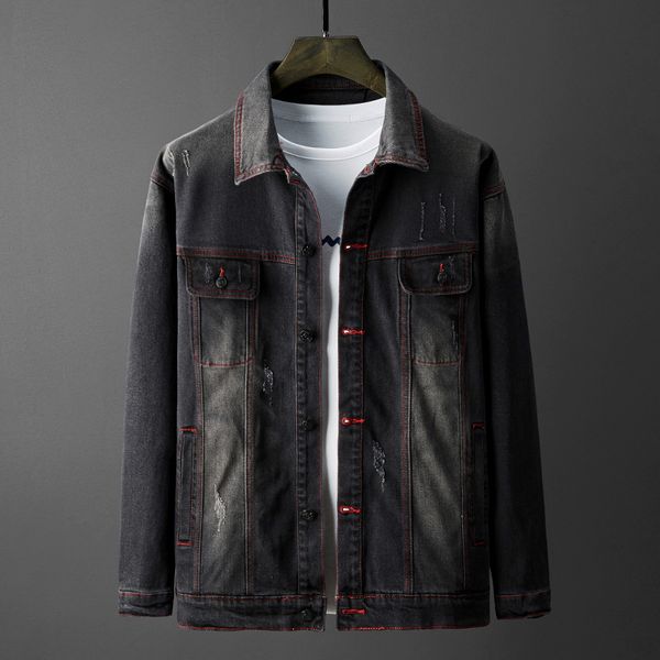 

new men's season 2019 urban fashion popular cultivate one's morality is handsome black denim jacket cotton denim jacket, Black;brown