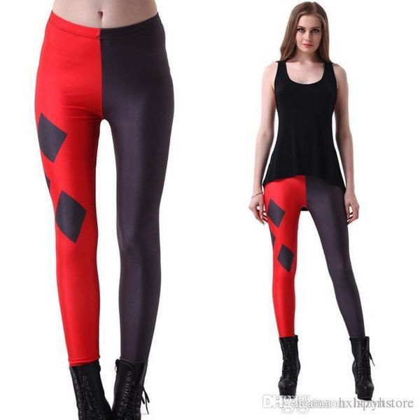 

фитнес гетры высокой талией брюки новое сексуальное сердце печати гетры женщины красный черный лоскутные спортивные брюки моды напечатанных, White;red