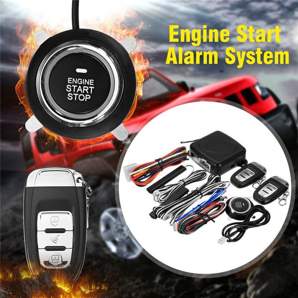 

9pcs car suv keyless entry engine start alarm system push button remote starter sauto