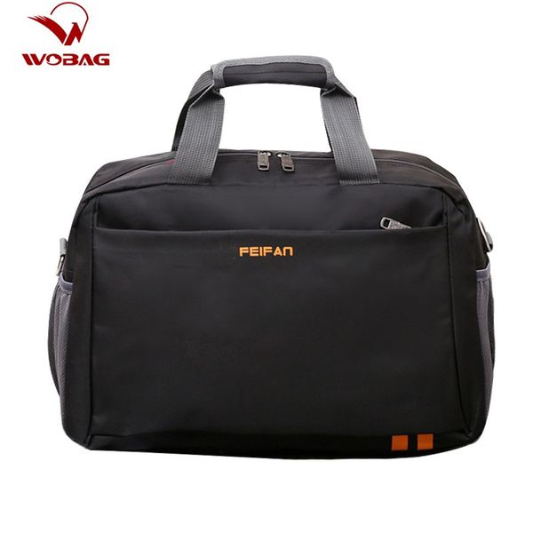 

wobag fashion nylon gym bag foldable shoulder bags waterproof portable travel luggage bag men women large capacity travel tote