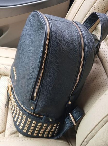 

most popular brands recommended ladies fashion backpack designer european and american litchi pattern studded backpack travel travel bag