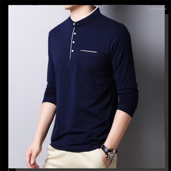 

collar t shirts males clothing mens designer t shirts pure color clothes casual long sleeve stand, White;black