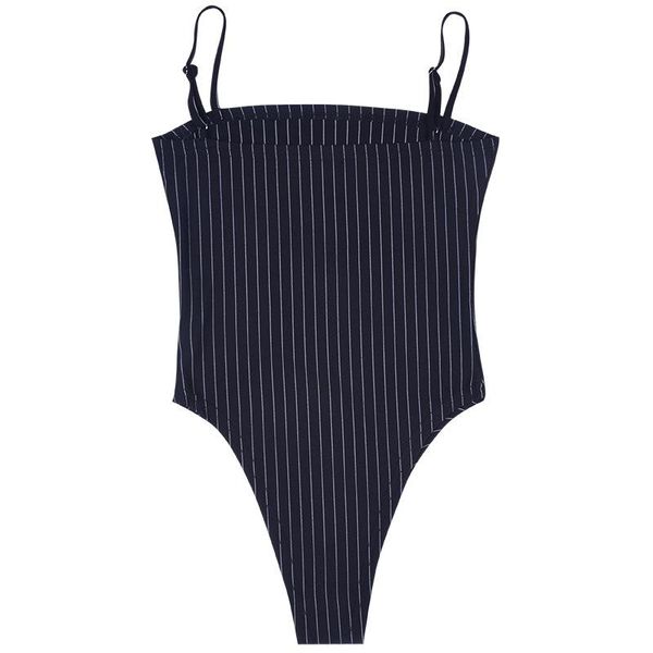 

missky 2019 new women bodysuits summer black color sleeveless round collar stripes printing jumpsuits female clothes, Black;white