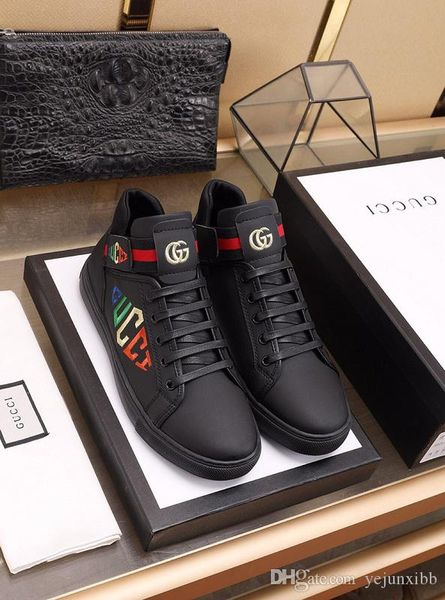 

a1 2019 designer men women red bottom party genuine leather glittery bottom studded spikes flats shoes fashion party wedding casual shoes, Black