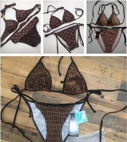 

2019 new letter bikini et combinatorial et women wimwear pu h up padded black bandage wim uit elling bathing uit