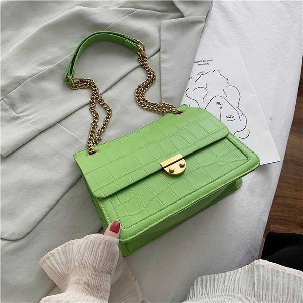 

burminsa summer stone pattern chain shoulder bags for women lock design ladies messenger bags candy color female flap purse 2020