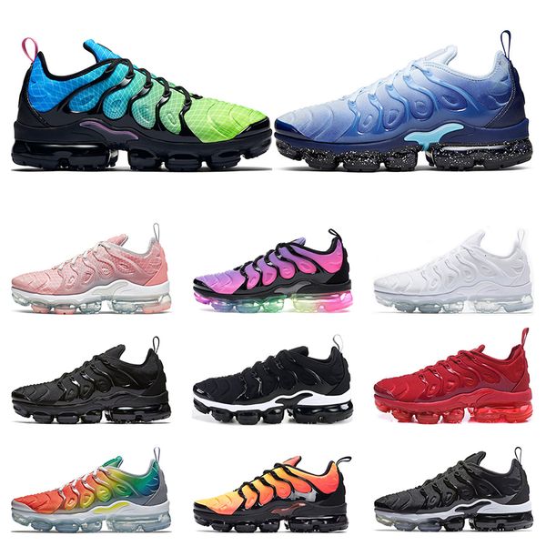 

new arrivel tn running shoes for mens tn plus ice blue aurora green triple balck white betrue women trainers sports sneaker size 36-45