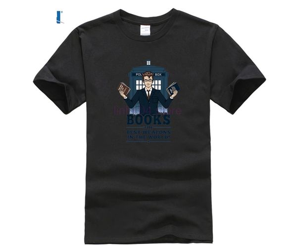 

2019 men fashion doctor who t shirt galaxy tardis box tshirt male hipster dr who books t-shirt, White;black