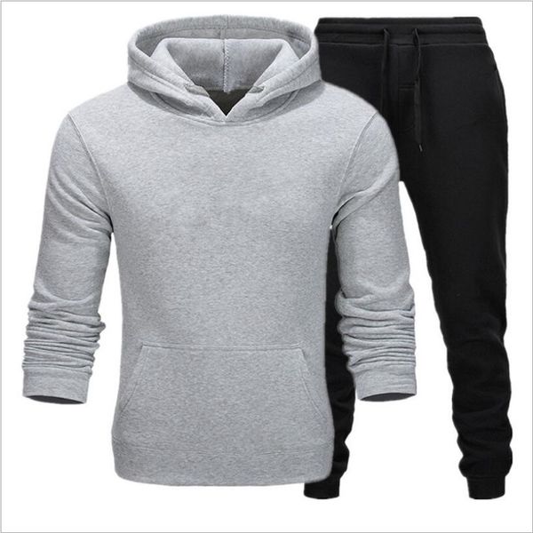

2019 new fc0911 autumn running sets men sport suits sportswear set polyester fitness training gym cycling tracksuit zip pocket jogging suit, Gray