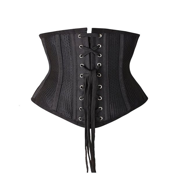 

corset shaper underbust corsets women solid breathable mesh waist trainer corsets bustiers waist cincher corset slimming corsets shaper, Black;white