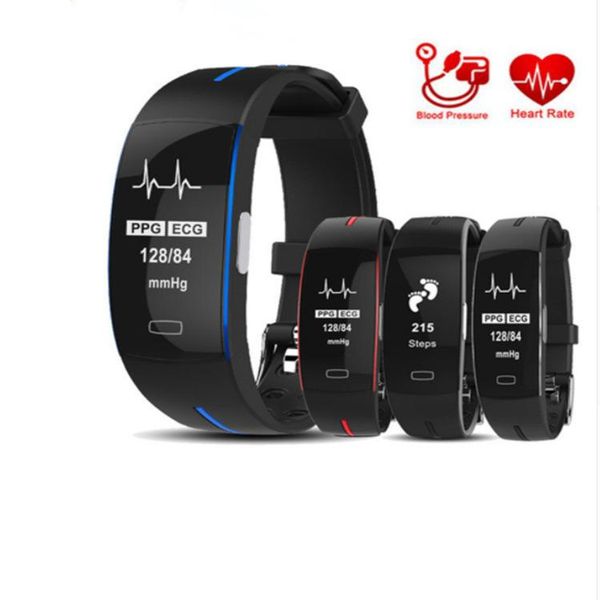 

h66 ecg ppg smart fitness bracelet pedometer calories heart rate blood pressure men smart watch women health wristband