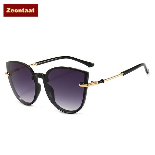 

2020 brand designer cateye sunglasses women vintage metal glasses for women mirror retro lunette de soleil femme uv400, White;black