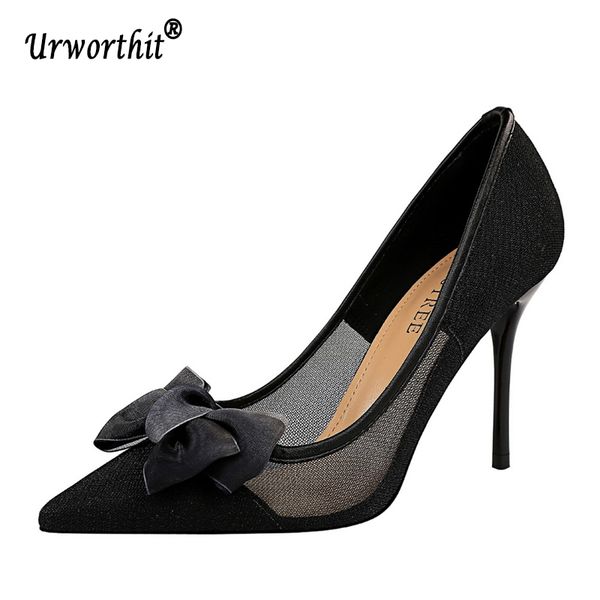 

2020 spring new women flowers wedding shoes designer brand elegant female lace hollow princess dress party thin high heels pumps, Black
