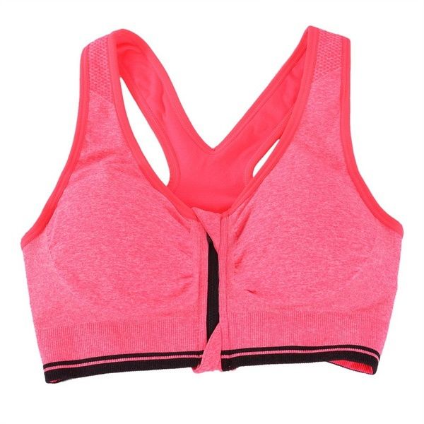 

women's zip sports bras no rims yoga bras tank zip shakeproof high intensity push up, White;black