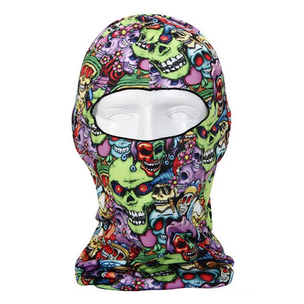 

3d skull balaclava cycling full face mask hats helmet windproof breathable paintball snowboard ski shield anti-uv sun #45, Black