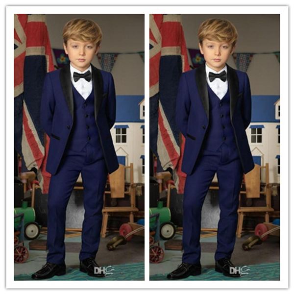 

handsome new navy blue boys tuxedo boys dinner suits custom made tuxedo for kids tuxedo formal occasion suits for men (jacket+pants+vest, Black;gray