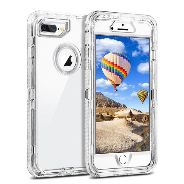 

3in1 Defender Case Soft TPU Bumper Clear Hybrid armor shockproof Back Cover For Iphone XR XS Max 6 7 8 plus S10 S10E S9