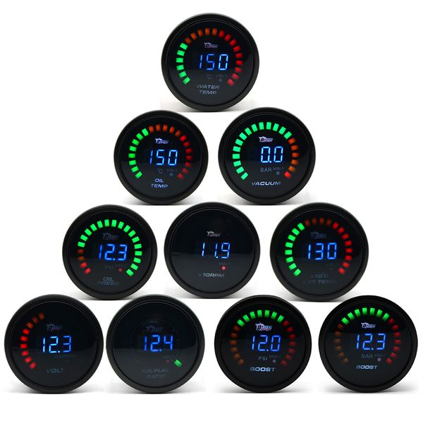 

dragon gauge 2" 52mm boost/water temp/oil temp/oil pressure/tachometer/volt/air fuel ratio/egt/vacuum meter digital+gauge pods