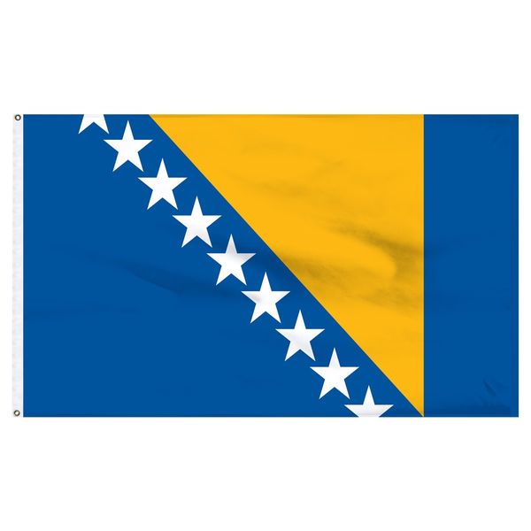 150x90cm 3X5FT Bosnien-Flagge Günstige kundenspezifische Flaggen für den Außen- und Innenbereich, für Festival-Hängewerbung, kostenloser Versand