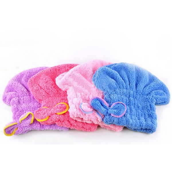 

1pcs bath microfiber fabric cap beauty shower bathing quick dry hair drying hat cap bathing accessories