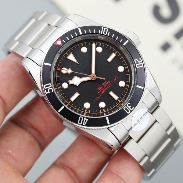 

vf sapphire new mens watch black bay stainless steel automatic movement fashion men mechanical designer watches luxury wristwatches, Slivery;brown