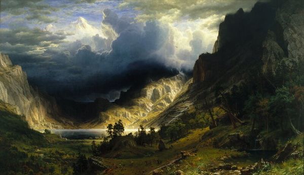 

Albert Bierstadt A Storm in the Rocky Mountains Home Decor Handpainted &HD Print Oil Painting On Canvas Wall Art Canvas Pictures 191113