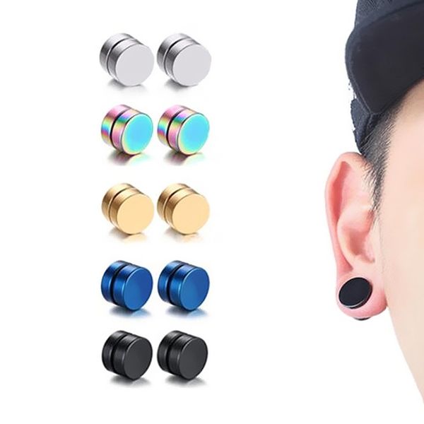

magnet earrings, 6mm 8mm 10mm 12mm stainless steel fashion men/women no ear hole earrings, anti allergy ear clip, 2pcs/pair, Silver