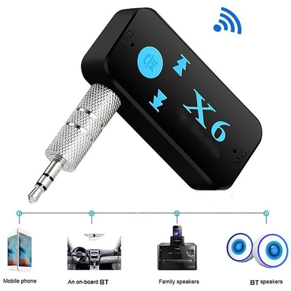 

x6 car 3.5mm wireless mp3 music player aux car bluetooth handsbluetooth audio stereo music receiver adapter kit