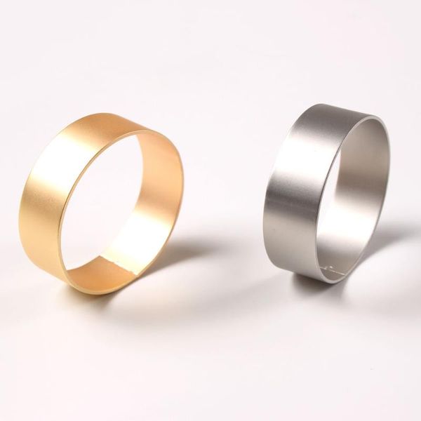 

napkin rings 30pc glossy simple single circle dumb gold buckle silver ring metal