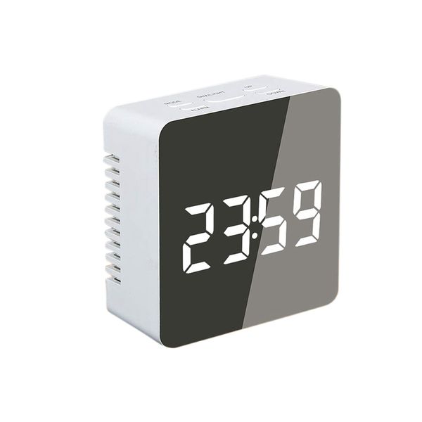 

mirror clock alarm clock snooze led digital table time temperature large electronic display digital desk