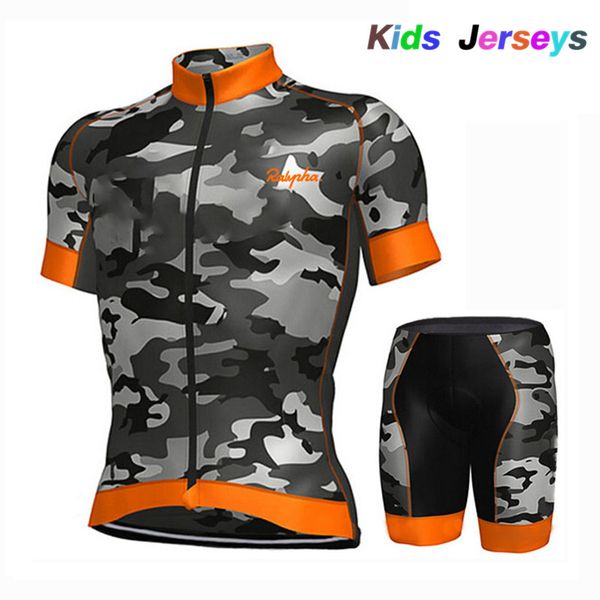 

2020 new kids ropa ciclismo cycling jersey set breathable camouflage green summer boys quick dry mtb bicycle cycling clothing, Black;blue