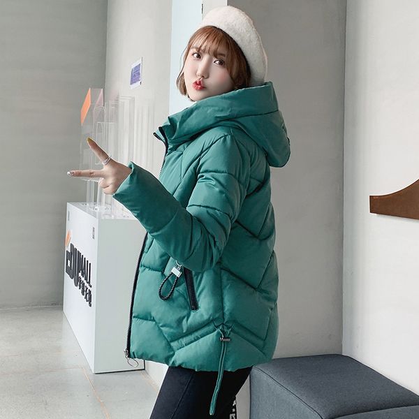 

women winter short parkas 2019 plus size -6xl thicken warm hooded jacket casual solid outwear jackets coat for female, Tan;black