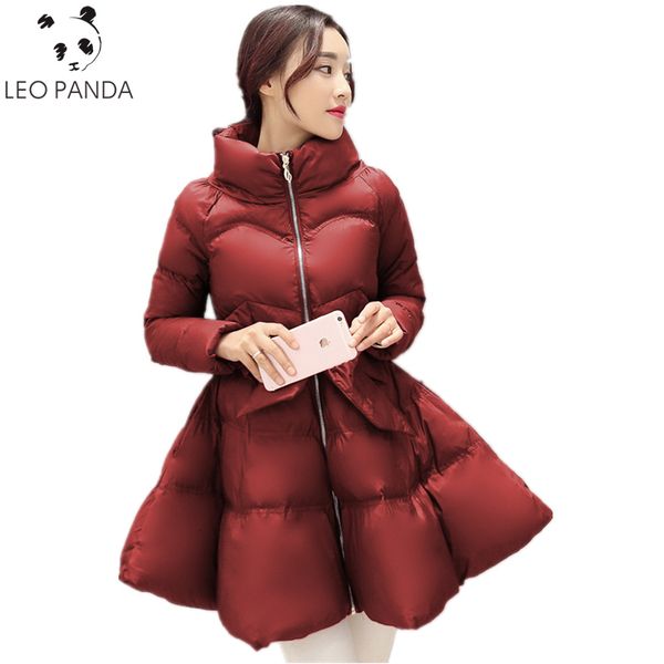 

winter women zipper 2018 new bow waist fluffy skirt coat female slim comfortable sweet down cotton-padded outerwear zx1307 y190926, Black;white