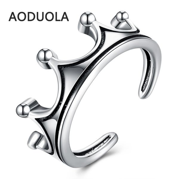 

silver crown rings for women party elegant luxury bridal jewelry 925 sterling silver wedding engagement ring high quality