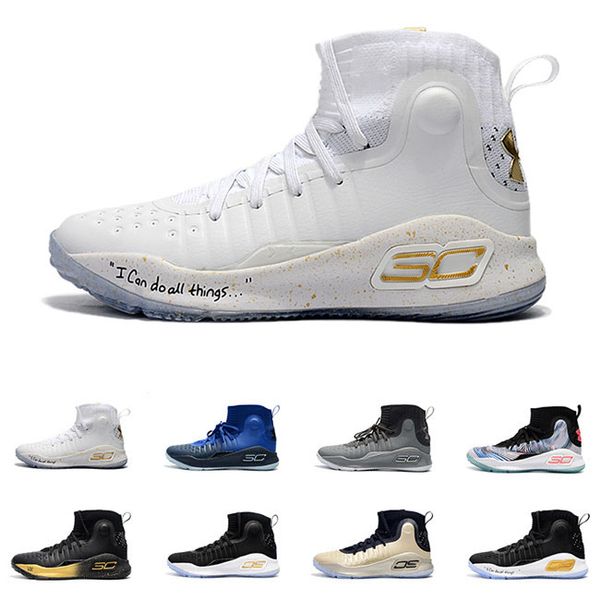 

New Golden White IV Mens Basketball Shoes High Top Breathable Fashion Chaussures Mens Luxury Trainers Designer Human Sneakers Size 40-46