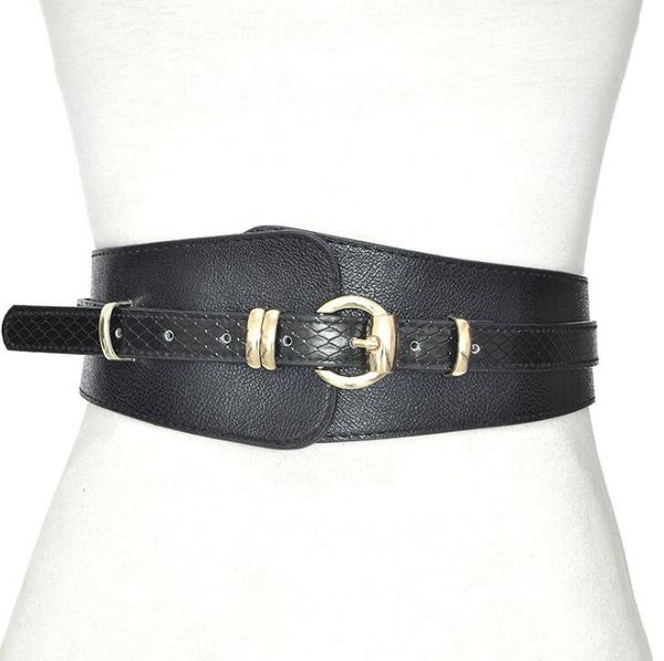 

женская взлетно-посадочной полосы моды pu кожа cummerbunds женские платья корсеты waistband пояса украшения широкий ремень r1474, Black;brown