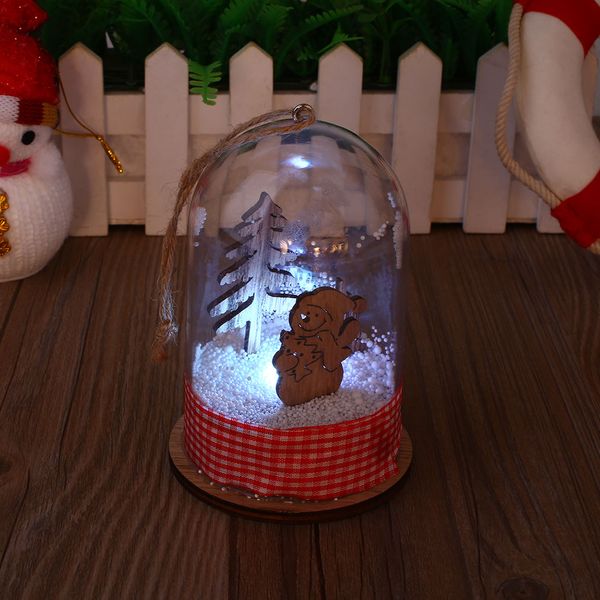 

christmas santa claus micro landscape with light small crafts xmas home decor