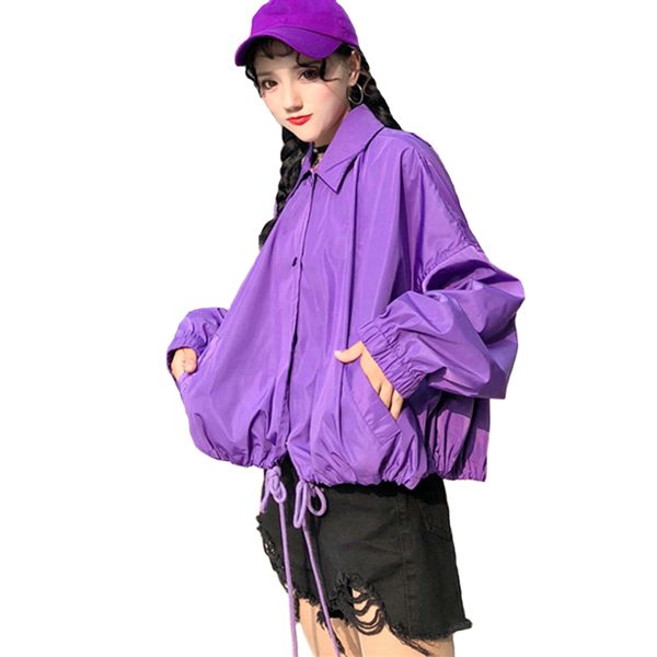 

summer loosen oversized sunscreen coat lapel single breasted plus size woman back printed steampunk outwear women jackets, Black;brown