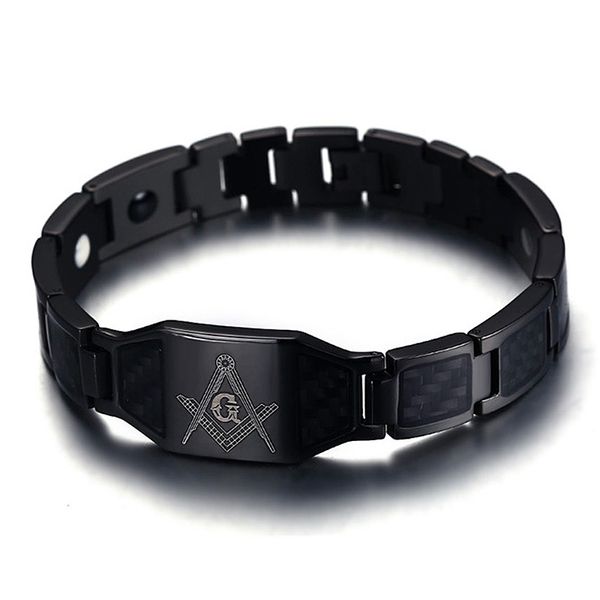 

fashion men's titanium steel bracelet stainless steel black waterproof bracelet